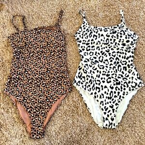 Aerie leopard print one piece swimsuits